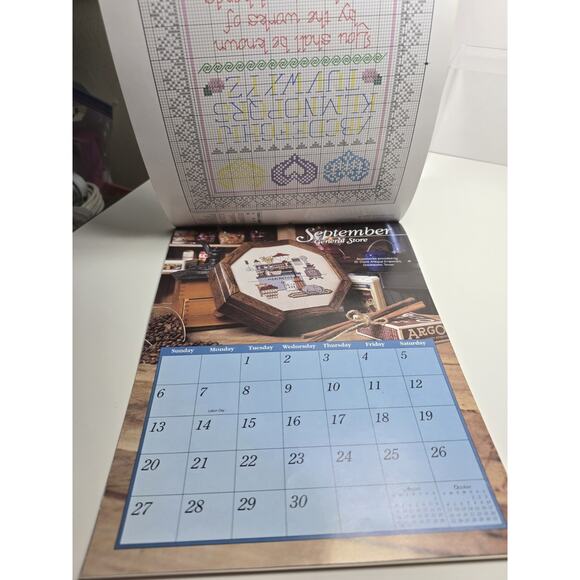 Vintage The Needlecraft Shop 1992 Calendar 12 Cross Stitch Patterns - Picture 5 of 5